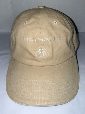MAYBACH MERCEDES- BENZ Embroidered Logo Beige White Curved Dad Hat Adjustable OS